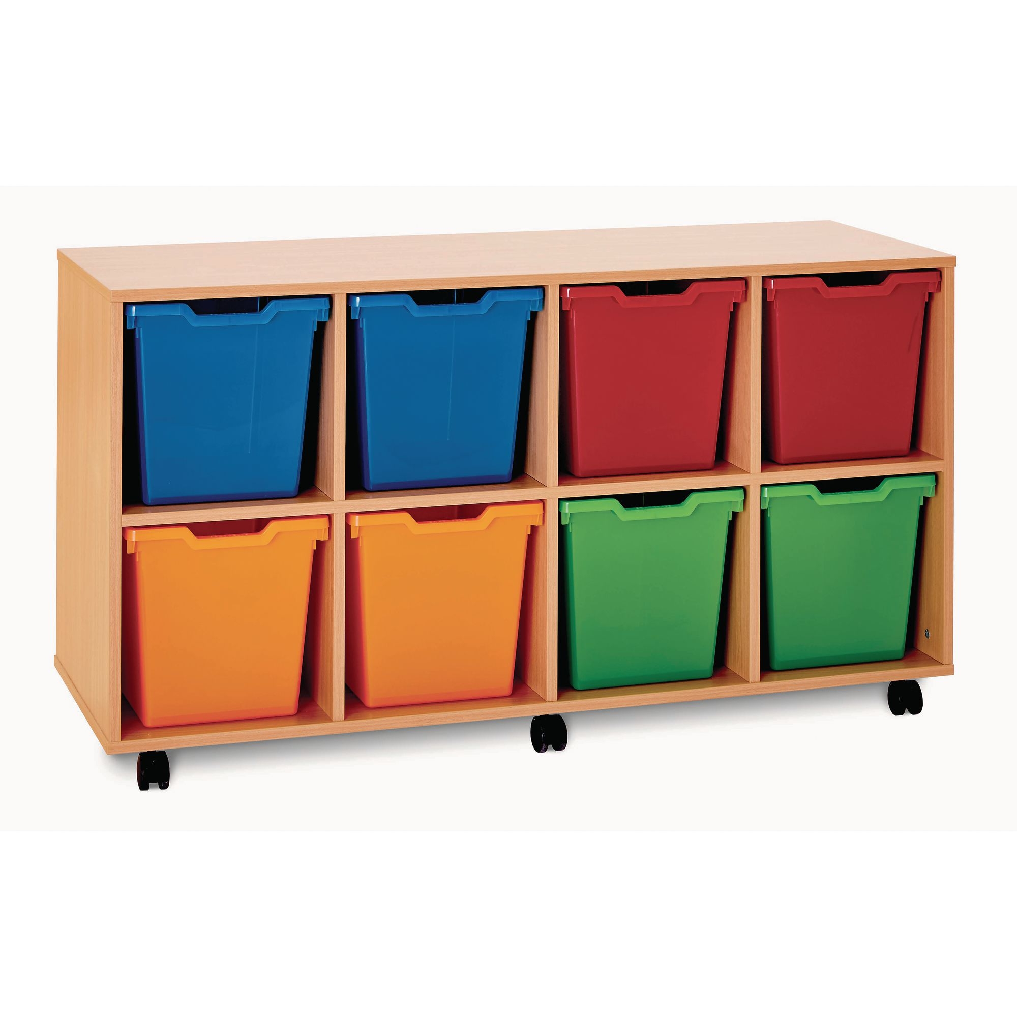8 Jumbo Tray Unit - Beech Unit - Pink Trays Included